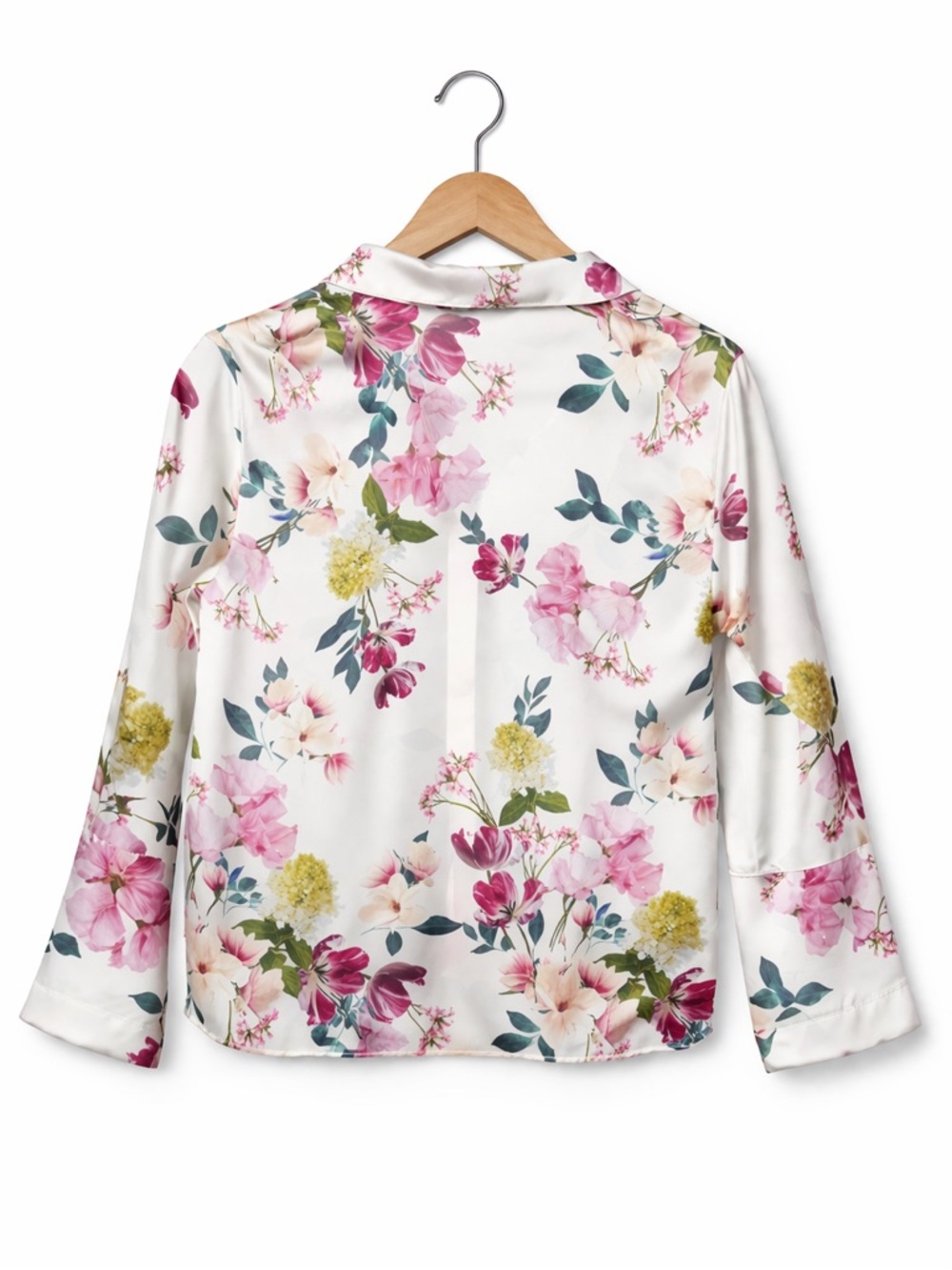 Zara Floral Button Up Blouse Women's M Pink White Spring Cottagecore Top - Picture 2 of 4